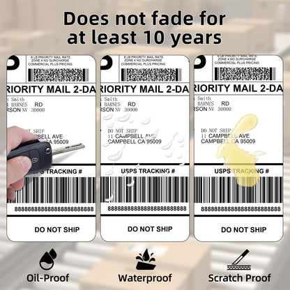 4x6 Direct Thermal Shipping Label, Fan-Fold Sticker Labels, Commercial Grade, Thermal Labels Compatible with Rollo, Nelko, Munbyn, Jadens, Strong Adhesive Labels Paper, 100 Labels Per Stack