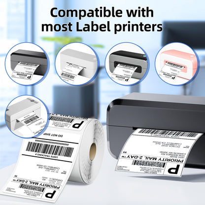 4x6 Direct Thermal Shipping Label, Roll Sticker Labels, Commercial Grade, Strong Adhesive Labels paper, Thermal Labels Compatible with Rollo, Nelko, Munbyn, Jadens, Pack of 500 4x6 Per Shipping Labels